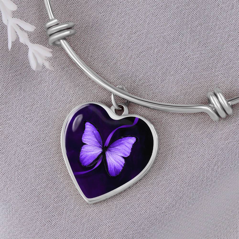 Bracelet de sensibilisation aux crises en forme de papillon violet