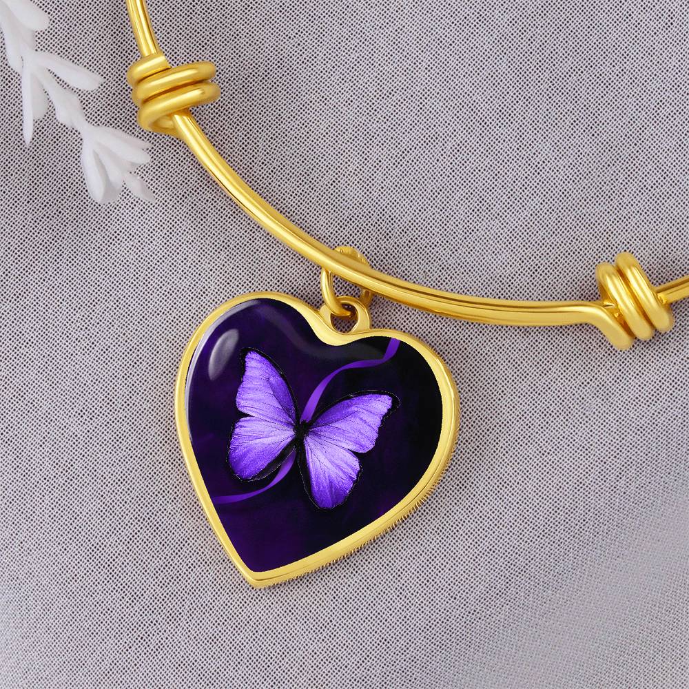 Bracelet de sensibilisation aux crises en forme de papillon violet