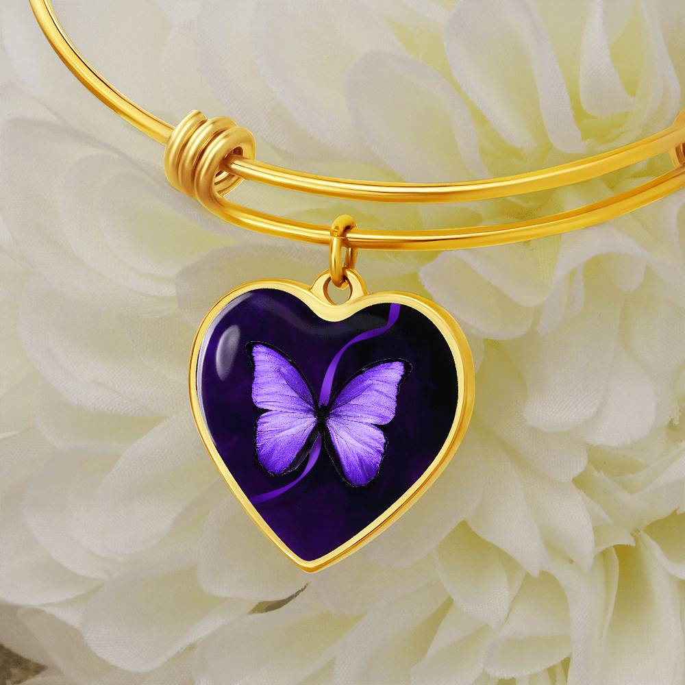 Bracelet de sensibilisation aux crises en forme de papillon violet