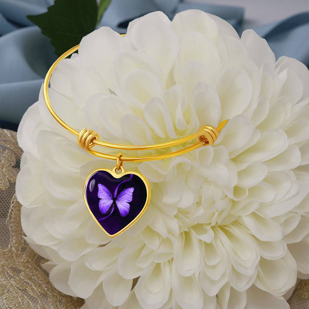 Bracelet de sensibilisation aux crises en forme de papillon violet