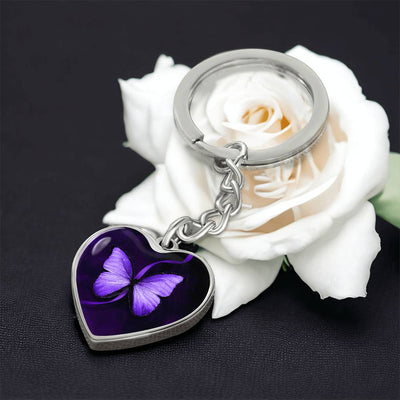 Purple Butterfly Keychain for Seizure Awareness