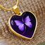 Purple Butterfly Seizure Awareness Necklace