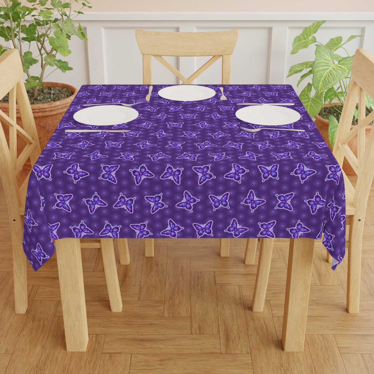 Purple Butterfly Tablecloth – Elegant Home Decor