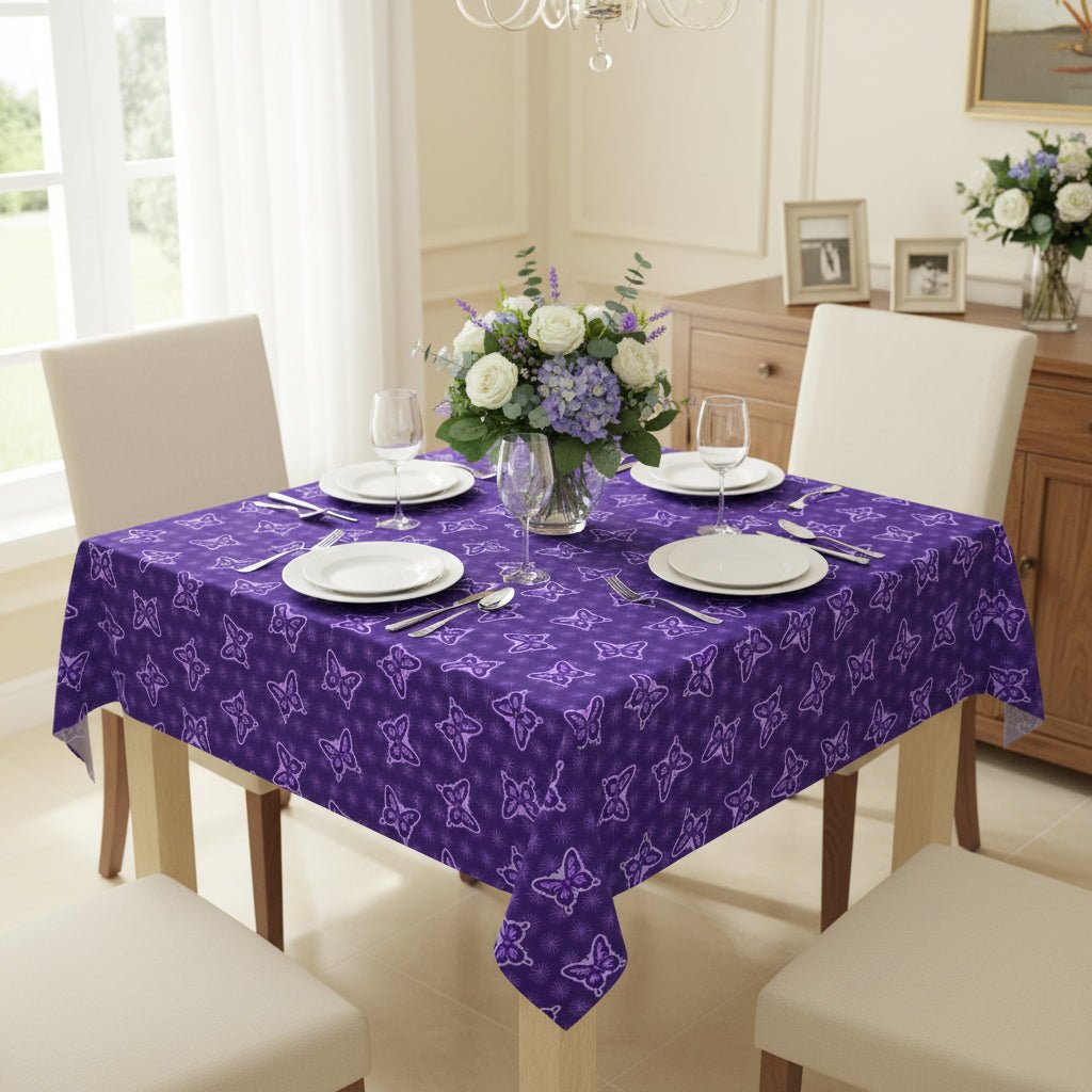 Purple Butterfly Tablecloth – Elegant Home Decor