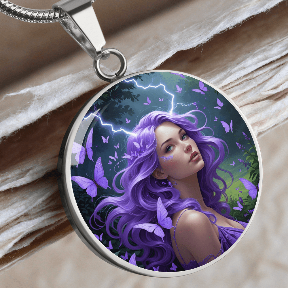Empowerment Purple Butterfly Pendant Necklace - Korvel