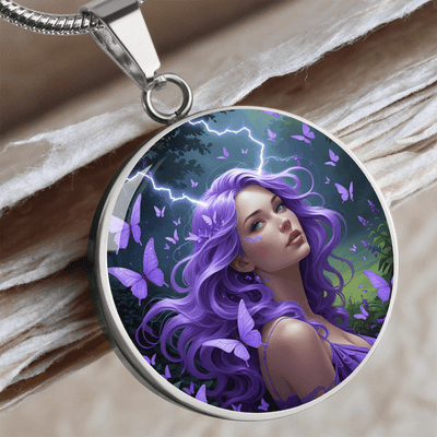 Empowerment Purple Butterfly Pendant Necklace - Korvel
