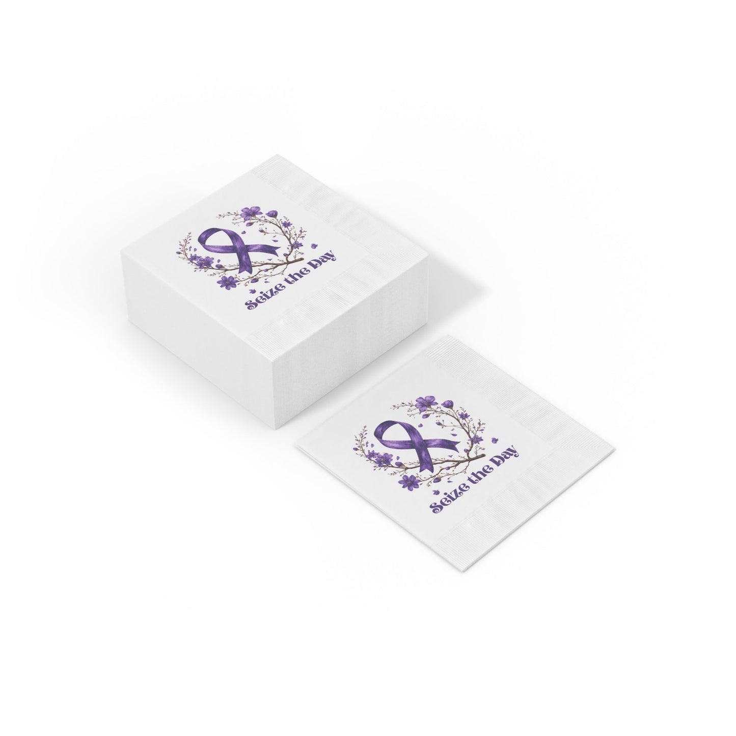 Serviettes Purple Floral Seize the Day