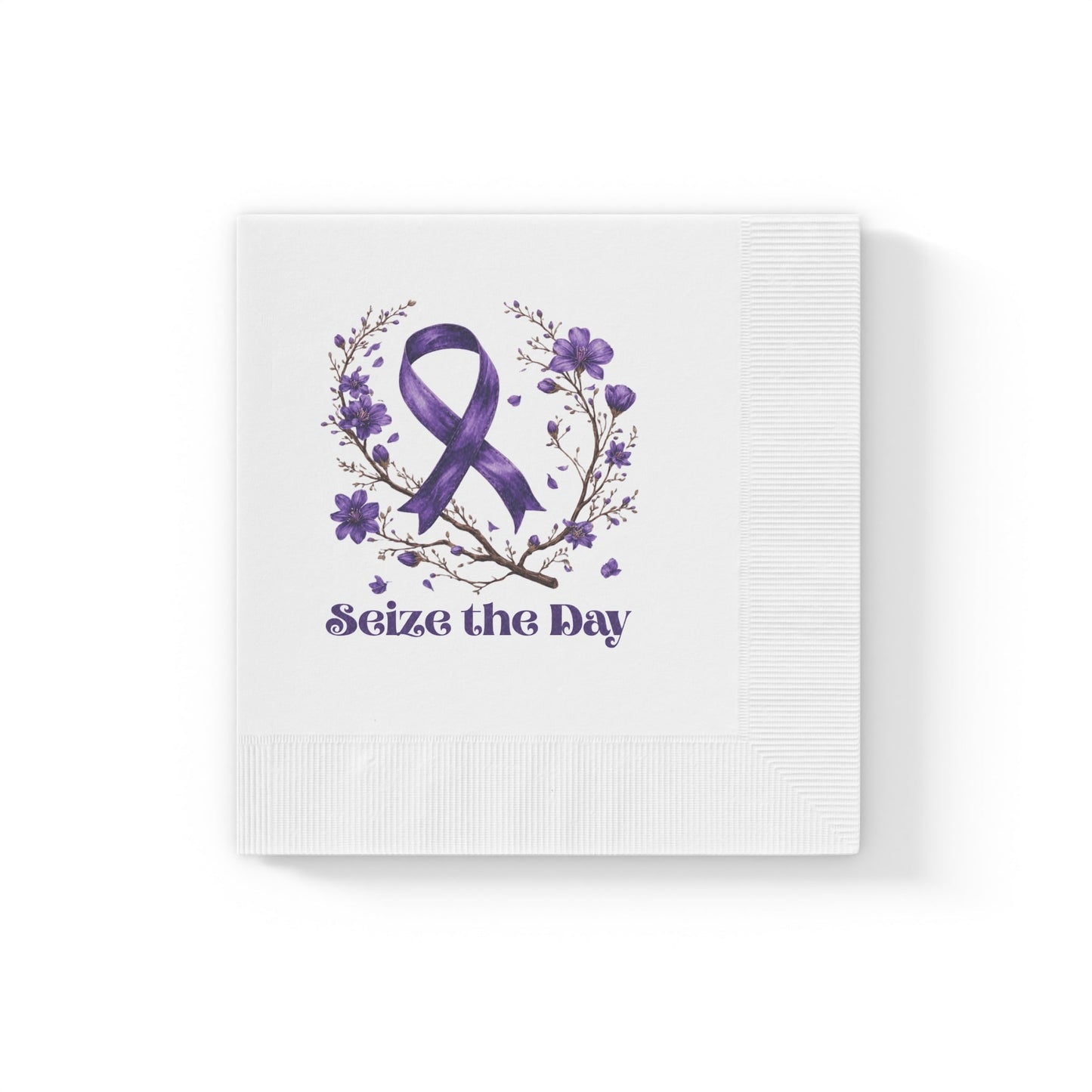 Serviettes Purple Floral Seize the Day