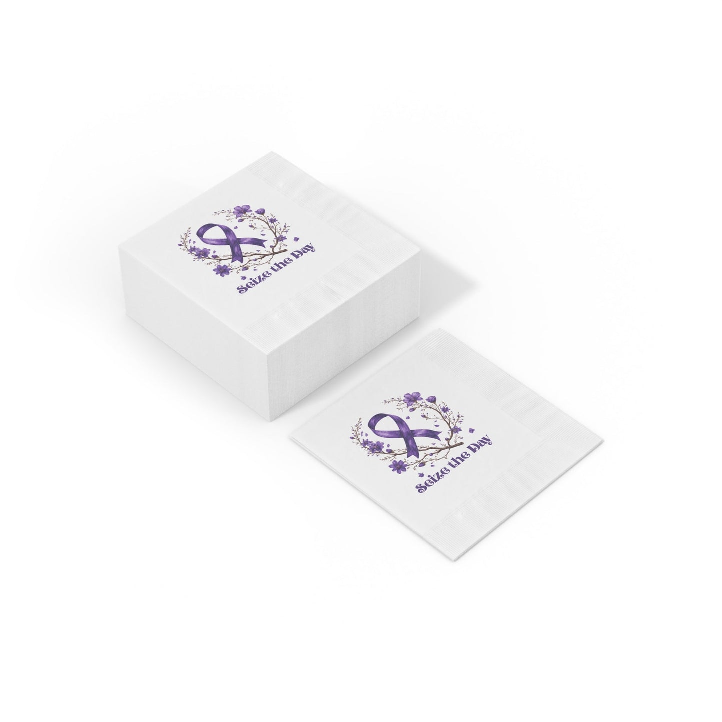 Serviettes Purple Floral Seize the Day