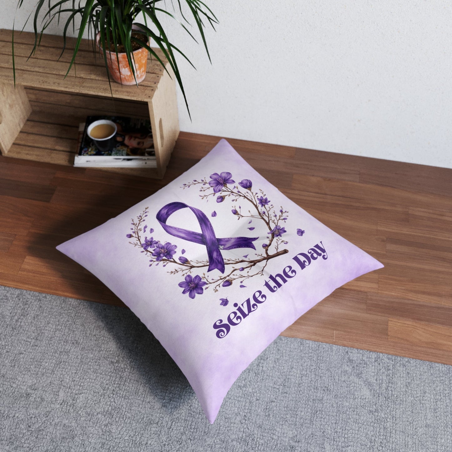 Almohadilla de Suelo Tufted Floral Morada - Comodidad y Estilo