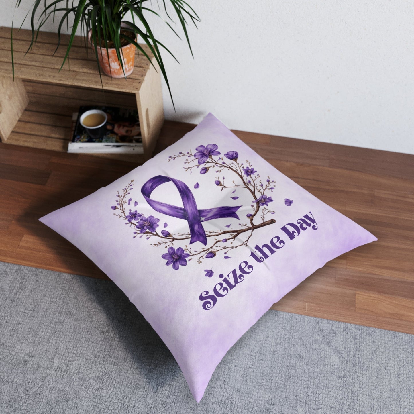 Almohadilla de Suelo Tufted Floral Morada - Comodidad y Estilo