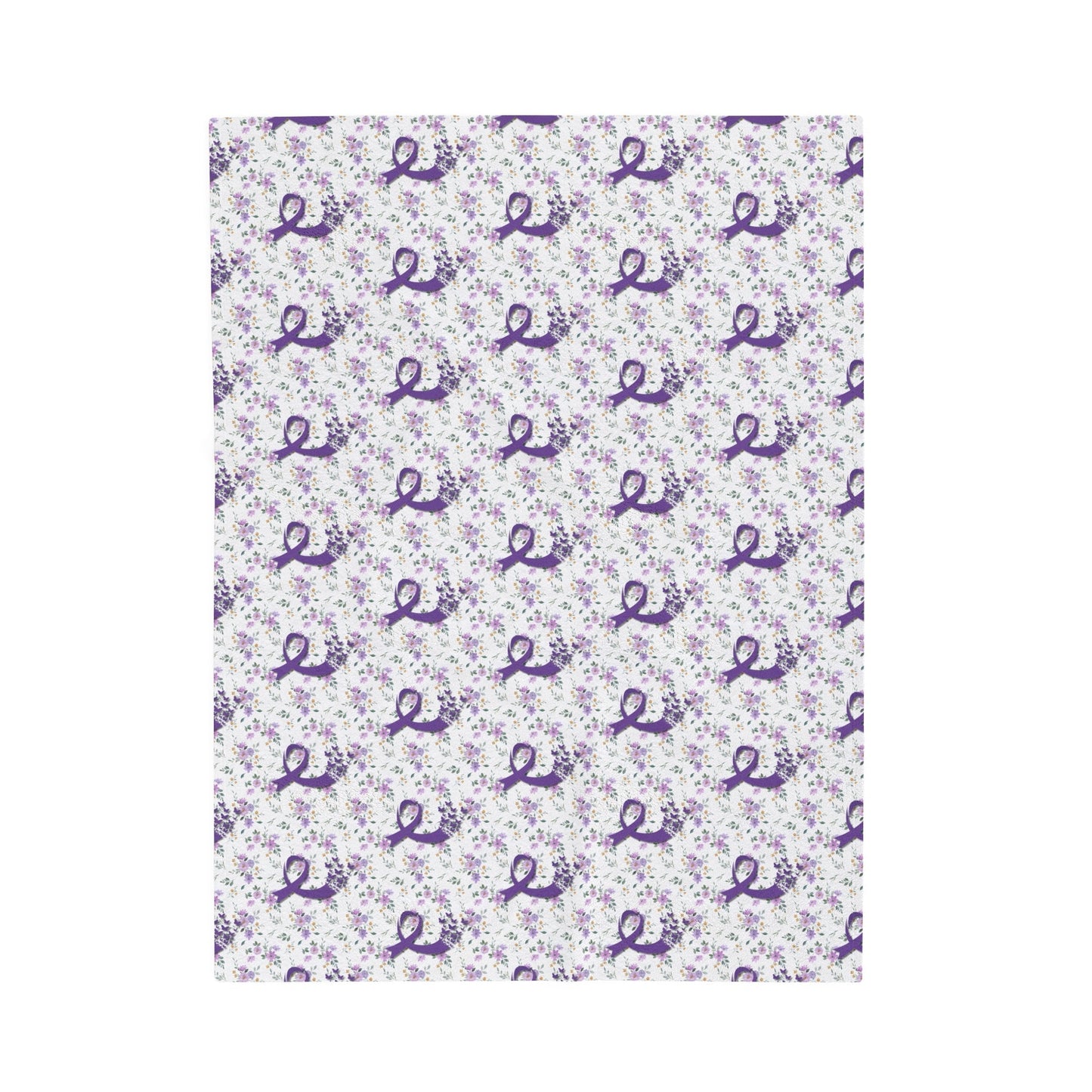 Couverture en velours à fleurs violettes