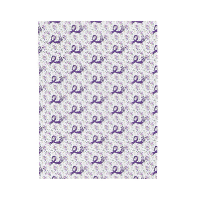 Purple Flowers Velveteen Plush Blanket
