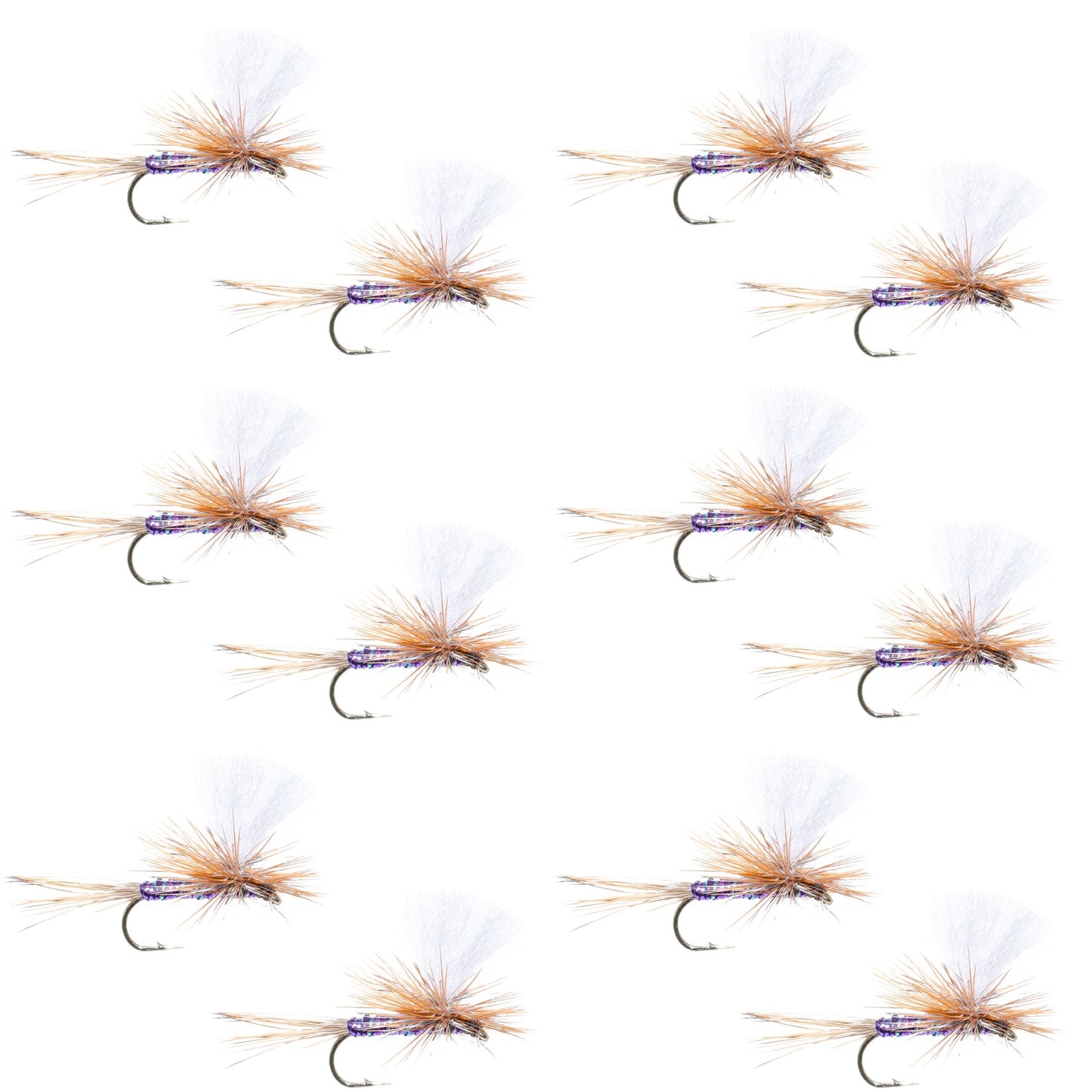 Parachute Super Flash Purple Haze Dry Fly - 12 Flies Size 12 - Korvel