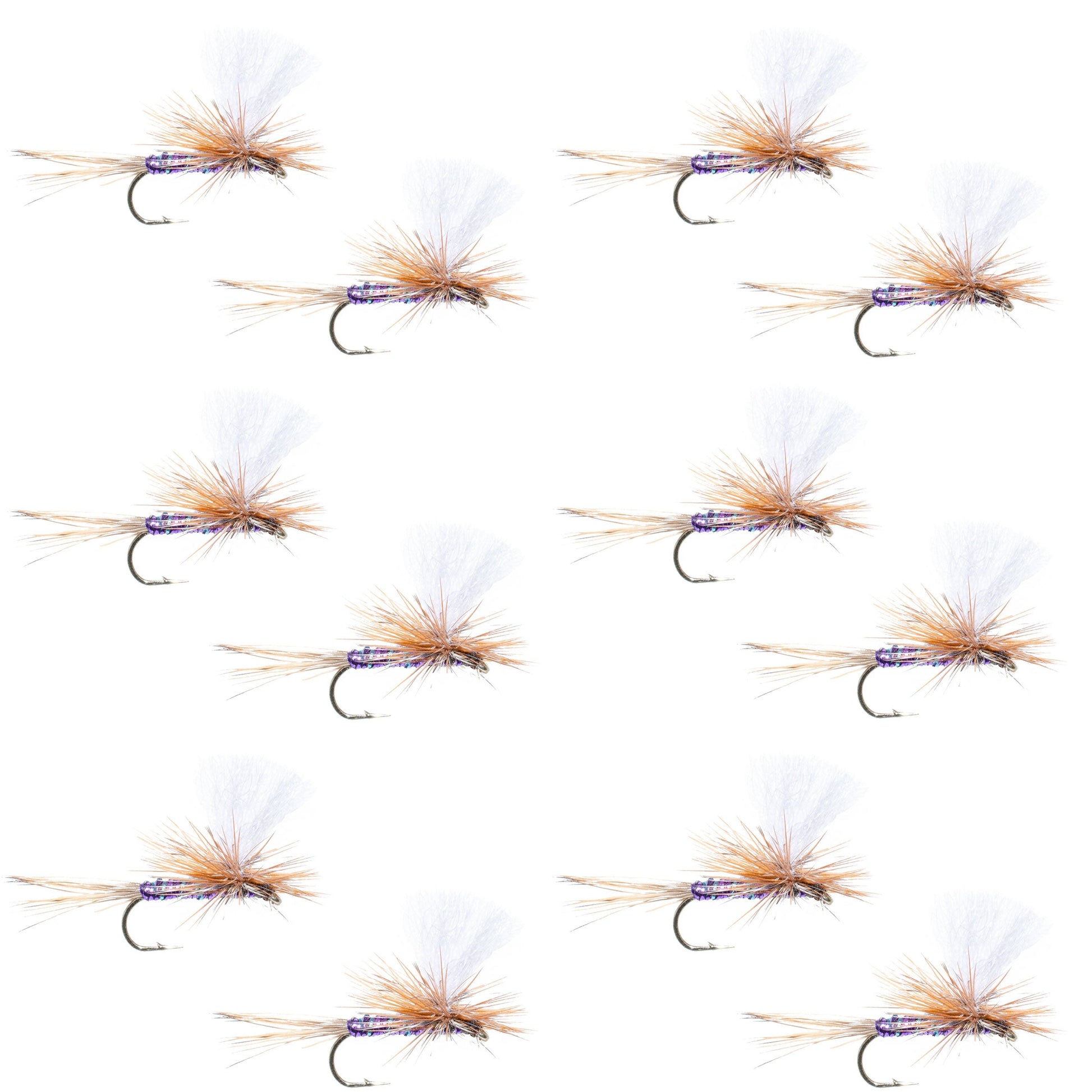 Parachute Super Flash Purple Haze Dry Fly - 12 Flies Size 12 - Korvel