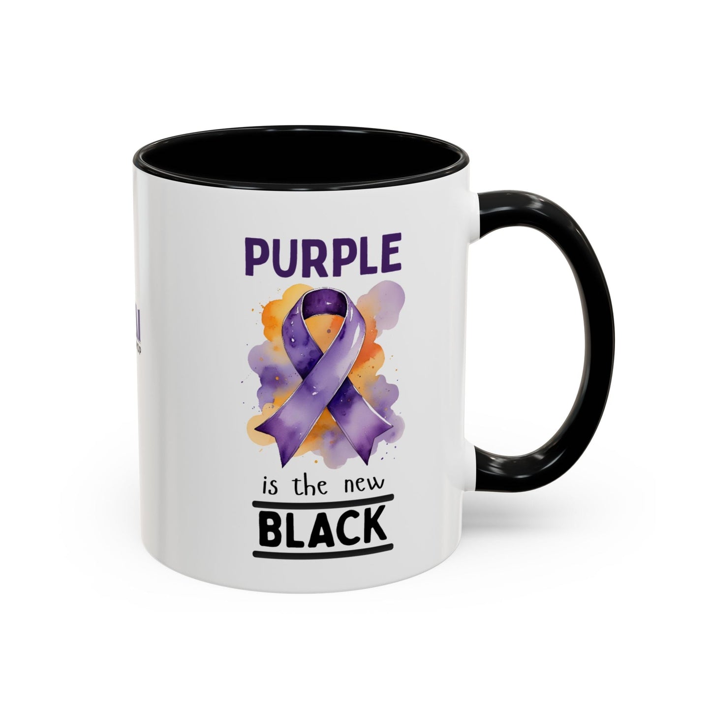 Taza de Café con Acento de Cinta Púrpura