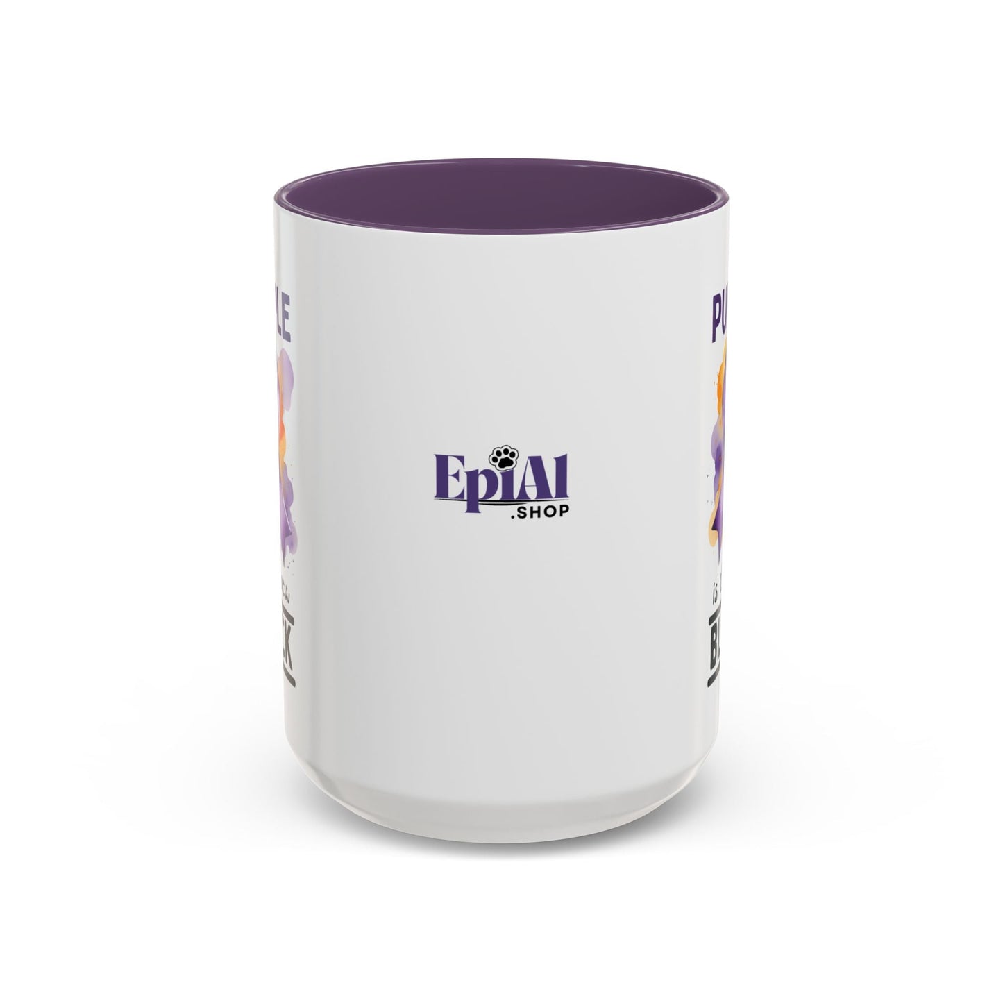 Taza de Café con Acento de Cinta Púrpura
