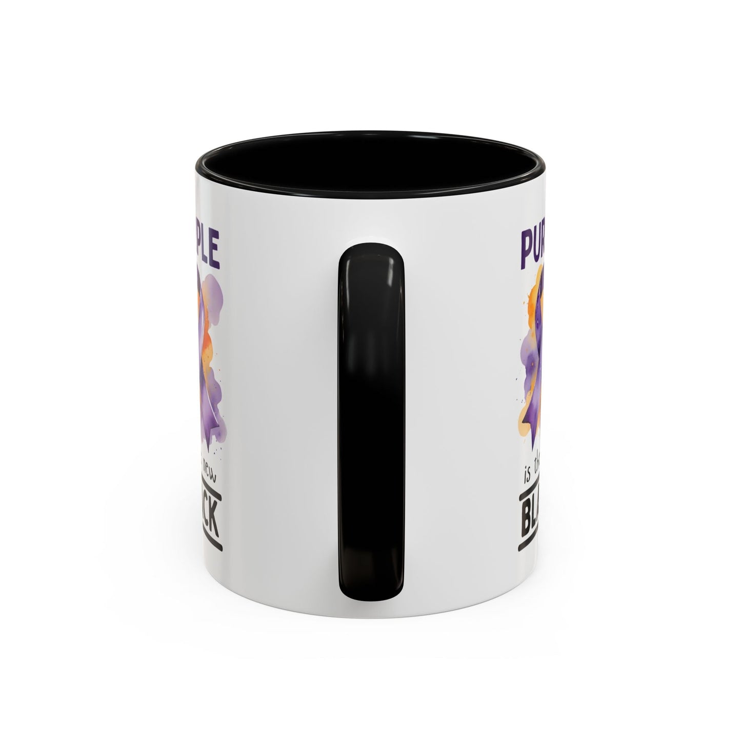 Taza de Café con Acento de Cinta Púrpura