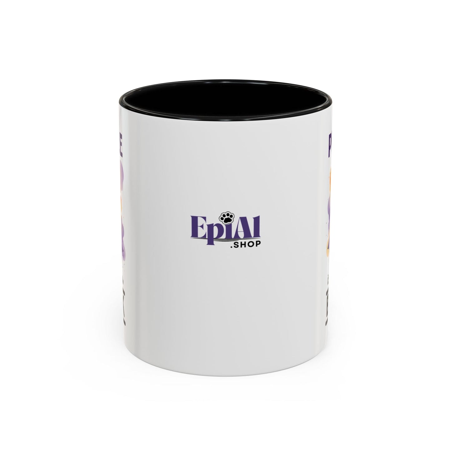 Taza de Café con Acento de Cinta Púrpura