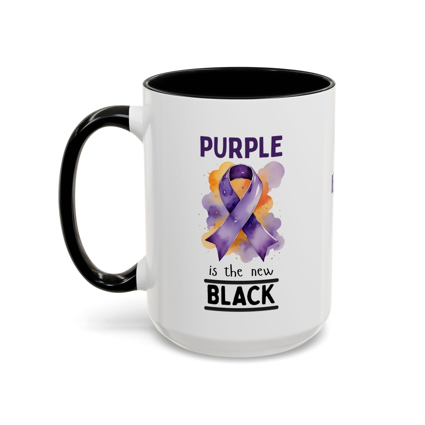 Taza de Café con Acento de Cinta Púrpura
