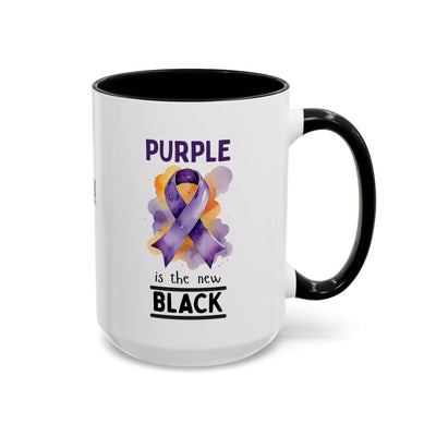 Taza de Café con Acento de Cinta Púrpura
