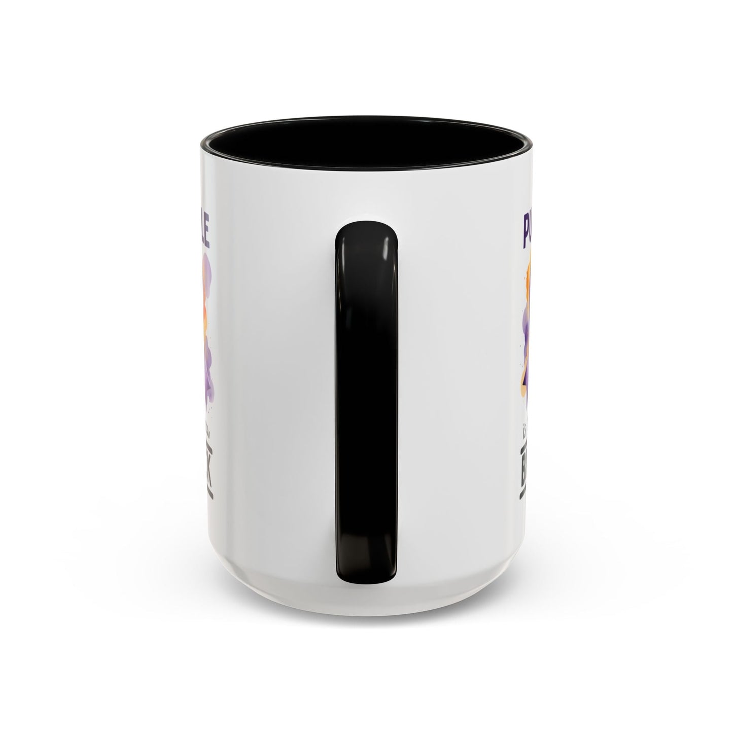 Taza de Café con Acento de Cinta Púrpura