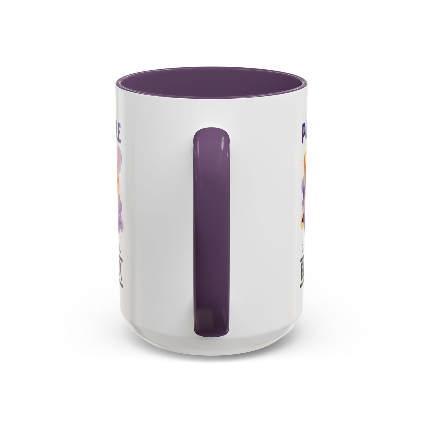 Taza de Café con Acento de Cinta Púrpura