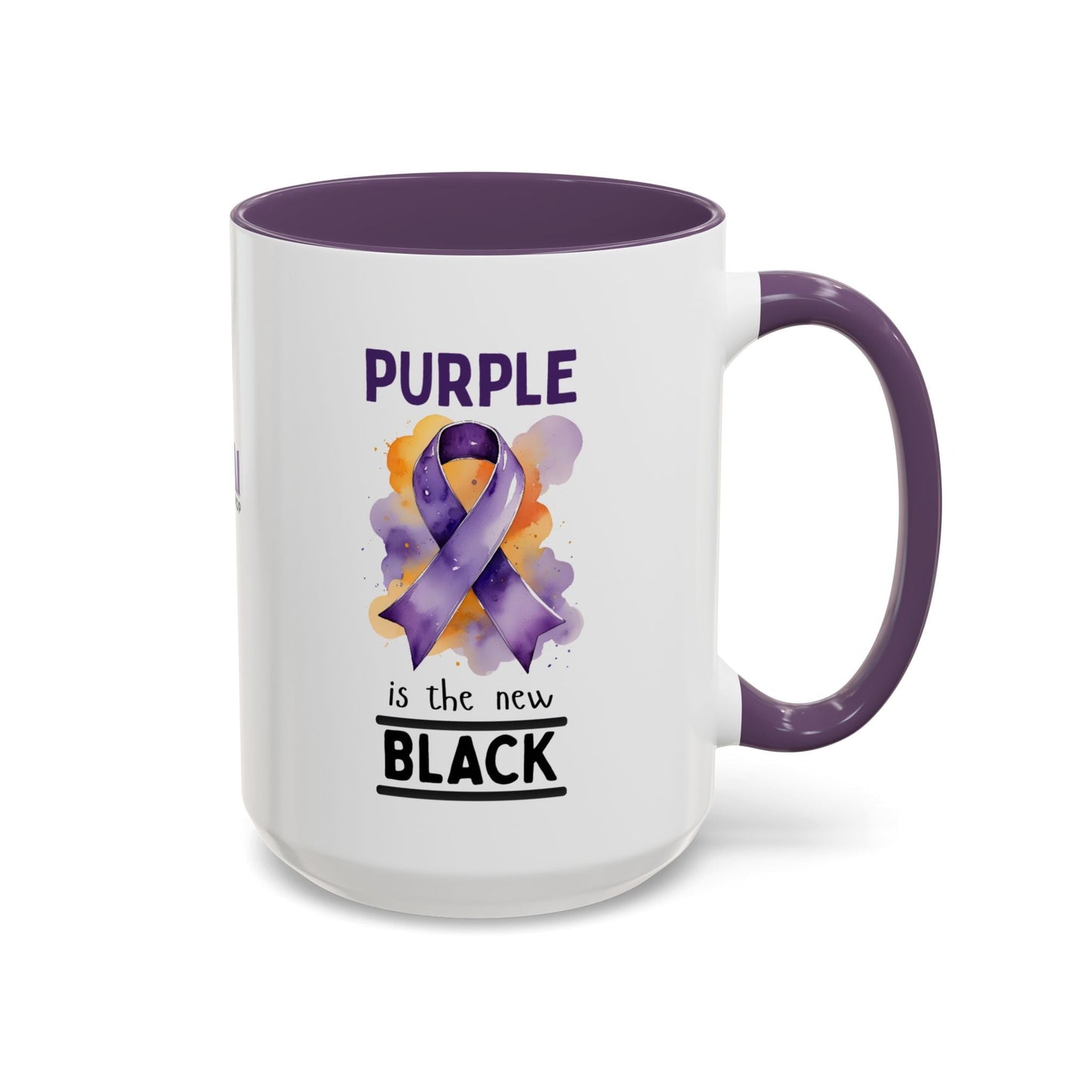 Taza de Café con Acento de Cinta Púrpura
