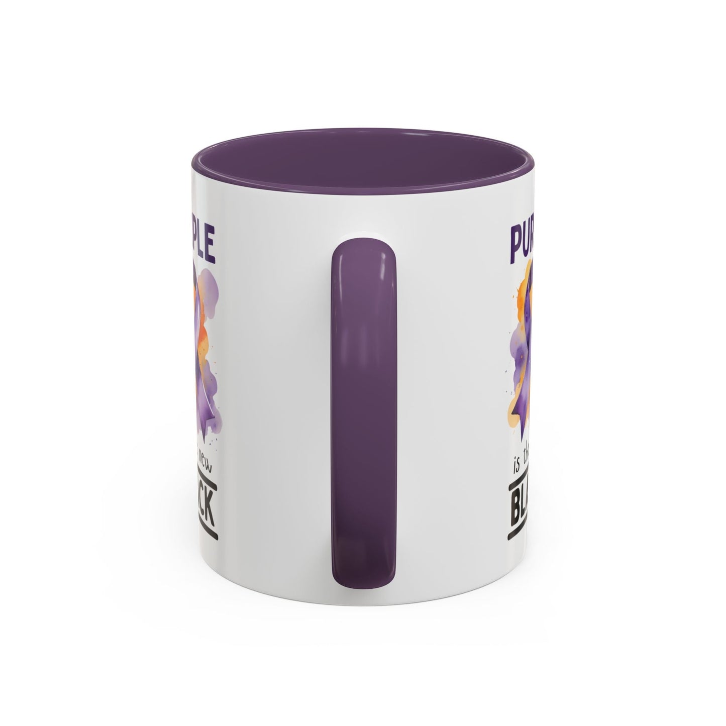 Taza de Café con Acento de Cinta Púrpura