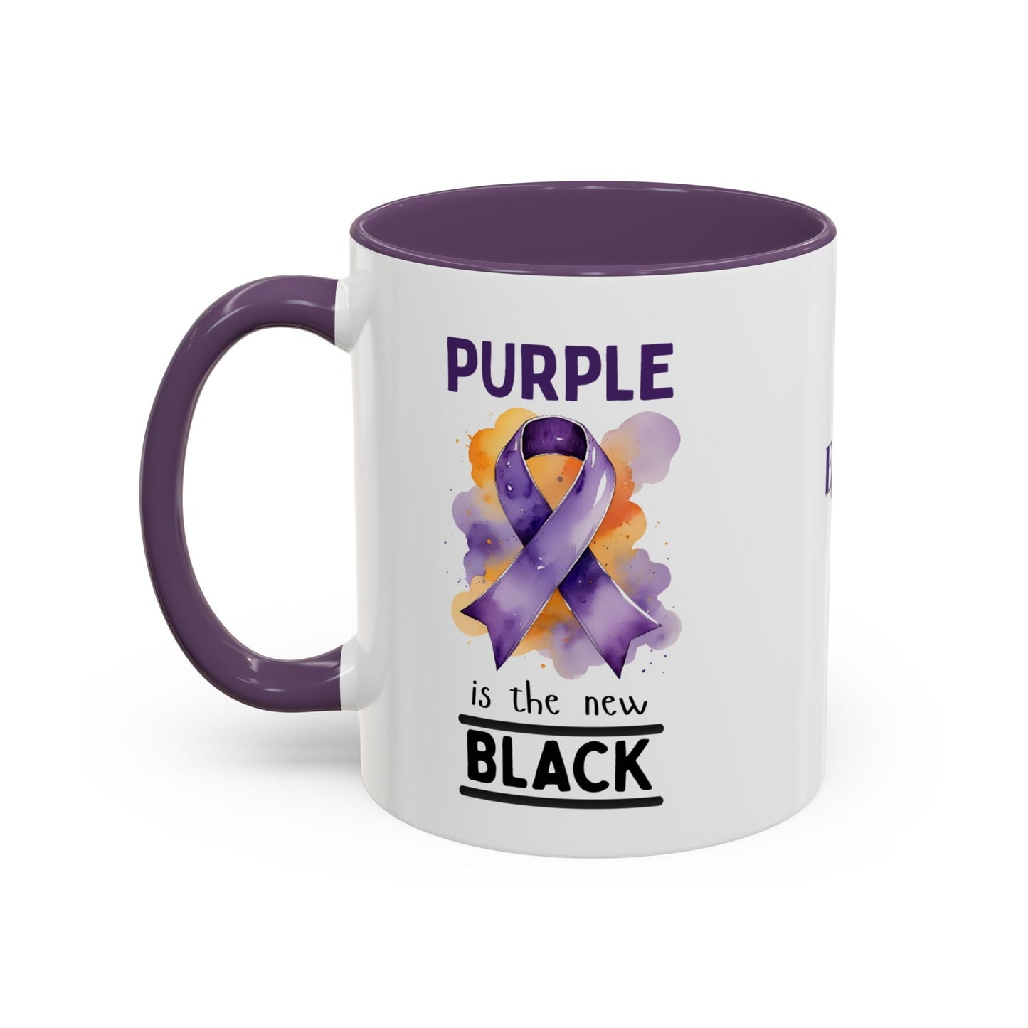 Taza de Café con Acento de Cinta Púrpura