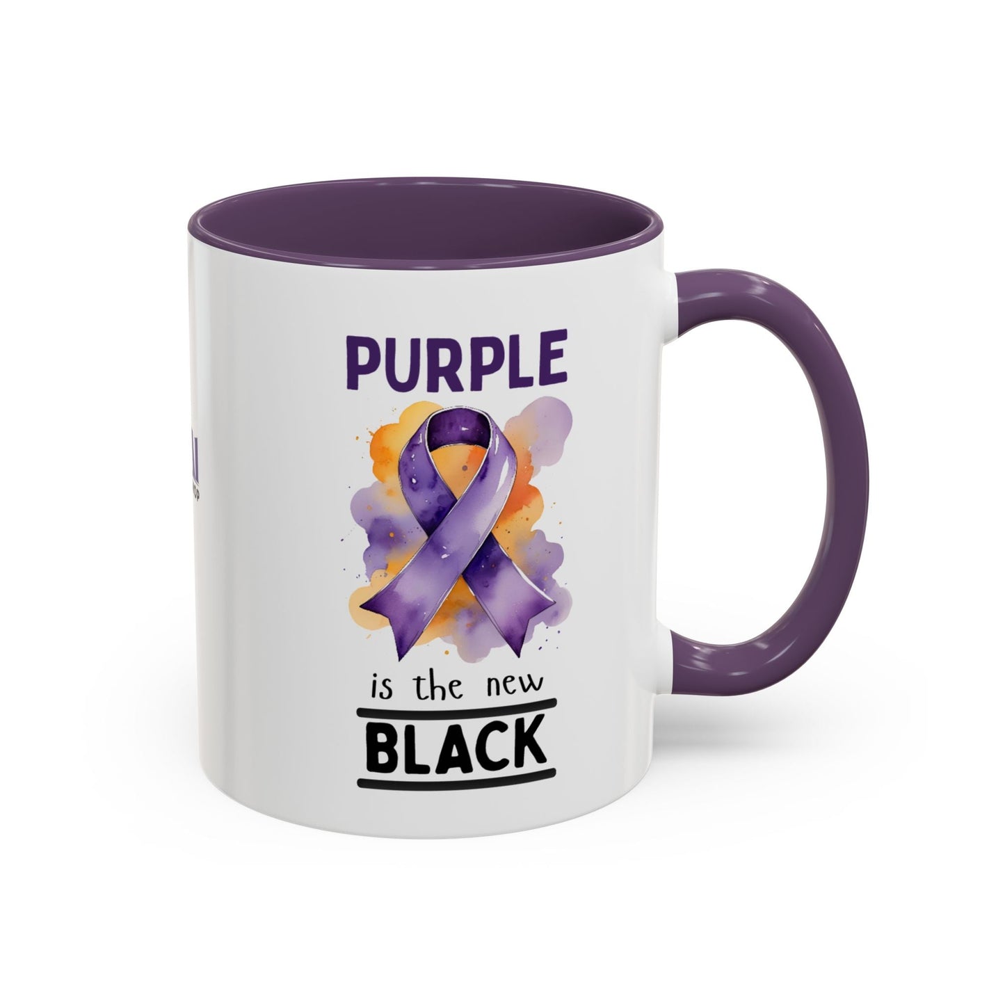Taza de Café con Acento de Cinta Púrpura