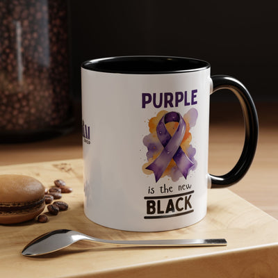 Taza de Café con Acento de Cinta Púrpura