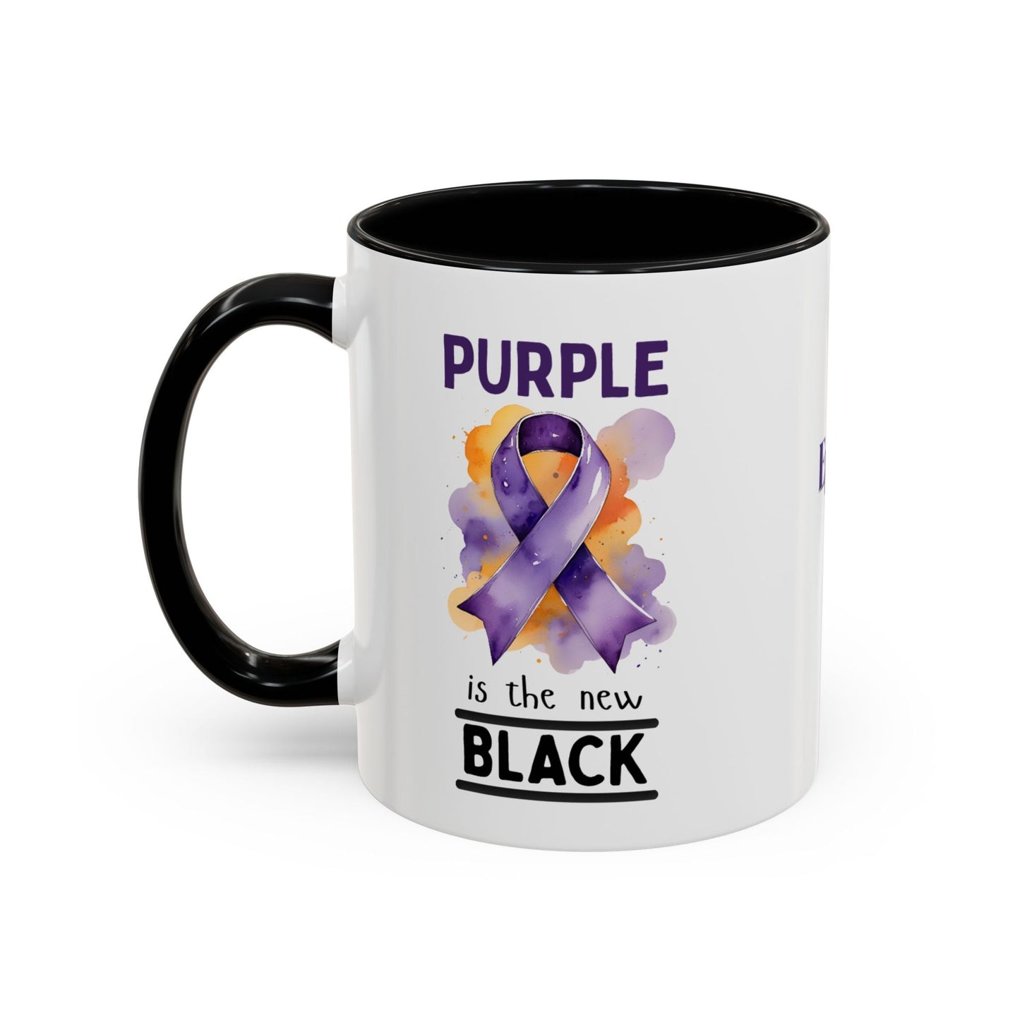 Taza de Café con Acento de Cinta Púrpura