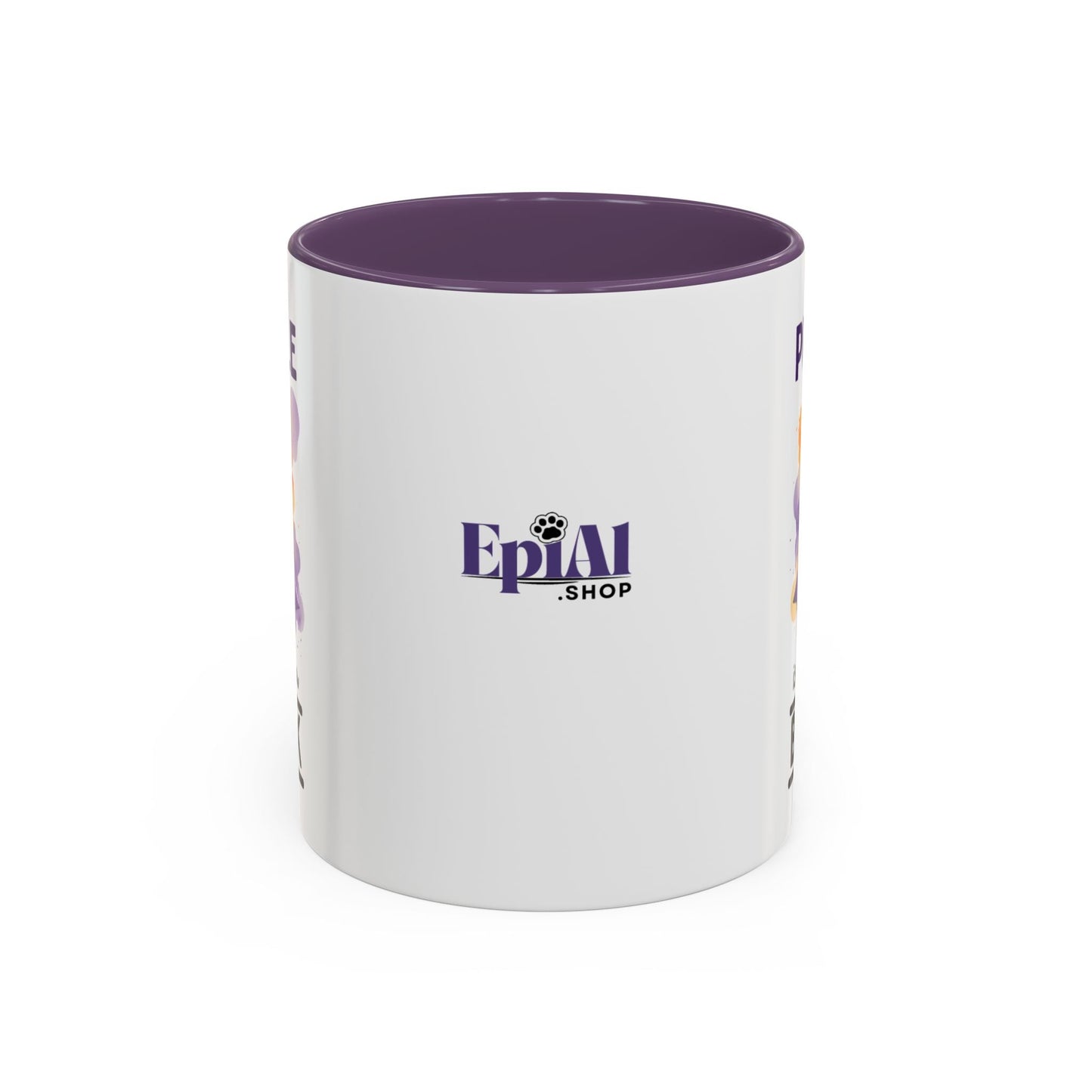 Taza de Café con Acento de Cinta Púrpura