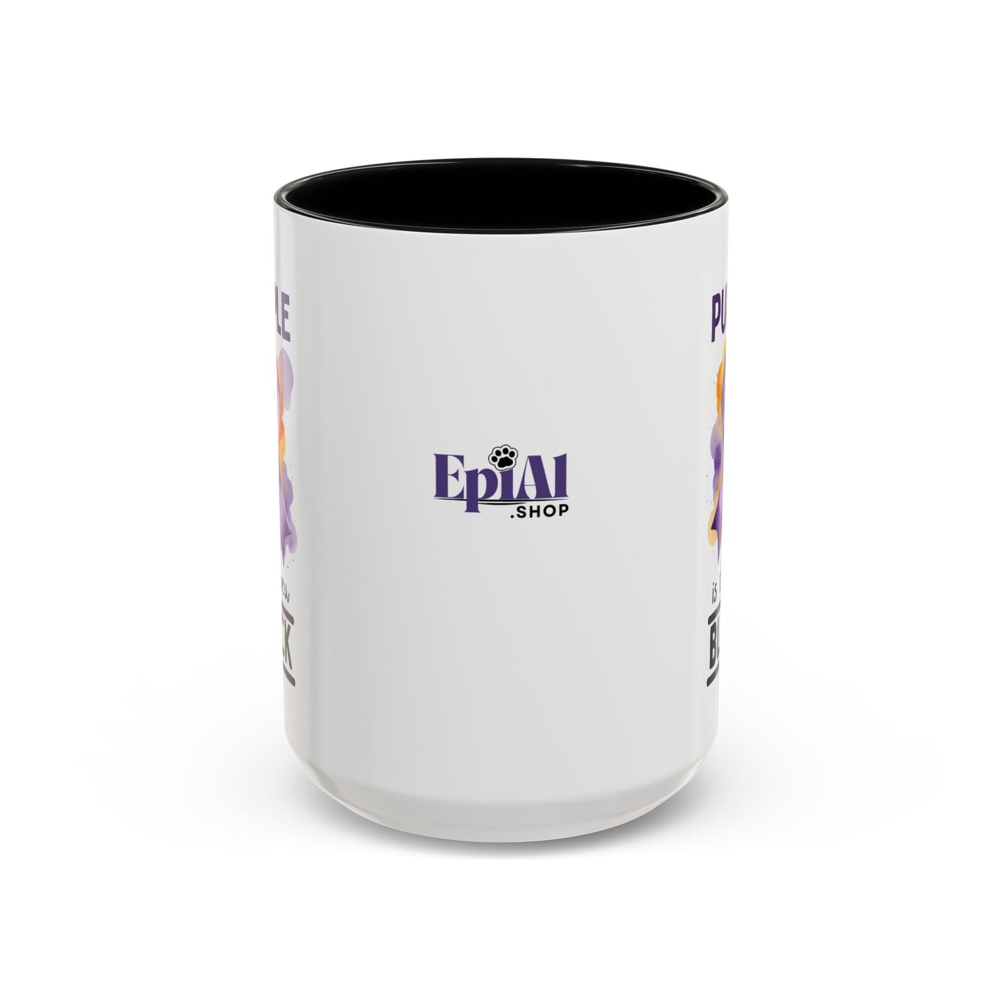Taza de Café con Acento de Cinta Púrpura