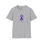 T-shirt unisexe graphique cerveau ruban violet