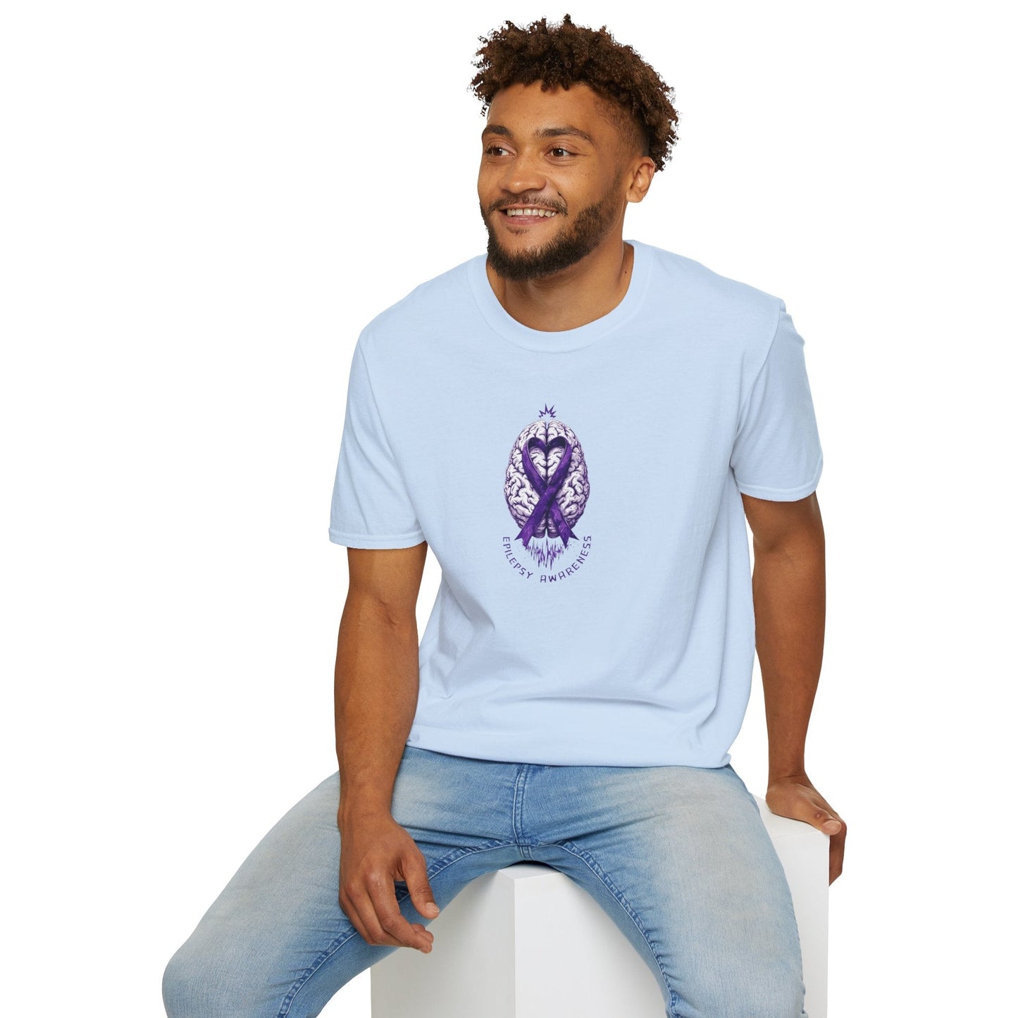 T-shirt unisexe graphique cerveau ruban violet