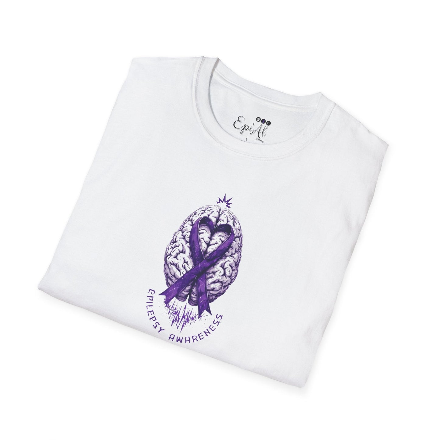 T-shirt unisexe graphique cerveau ruban violet