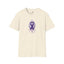 T-shirt unisexe graphique cerveau ruban violet