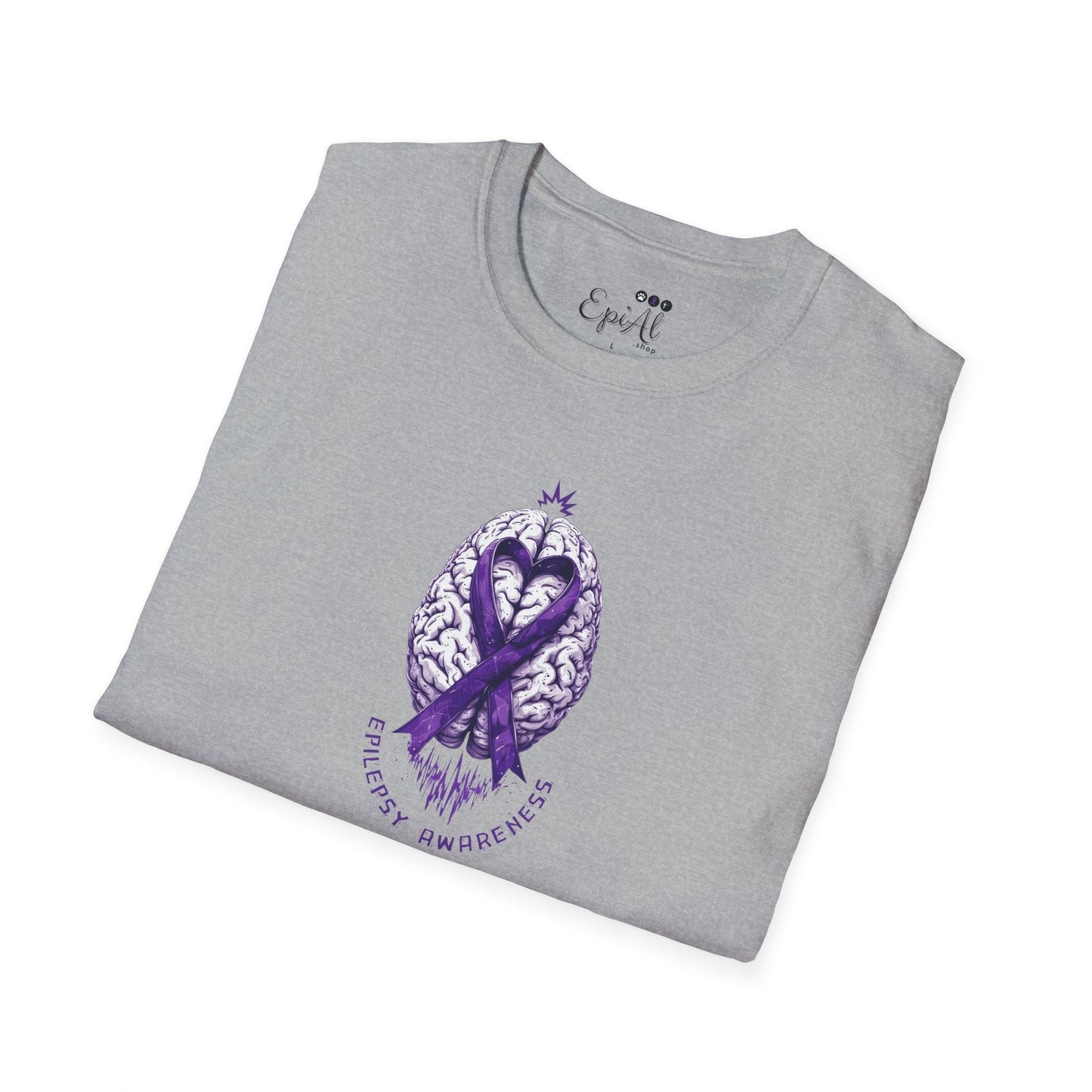T-shirt unisexe graphique cerveau ruban violet