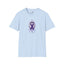 T-shirt unisexe graphique cerveau ruban violet