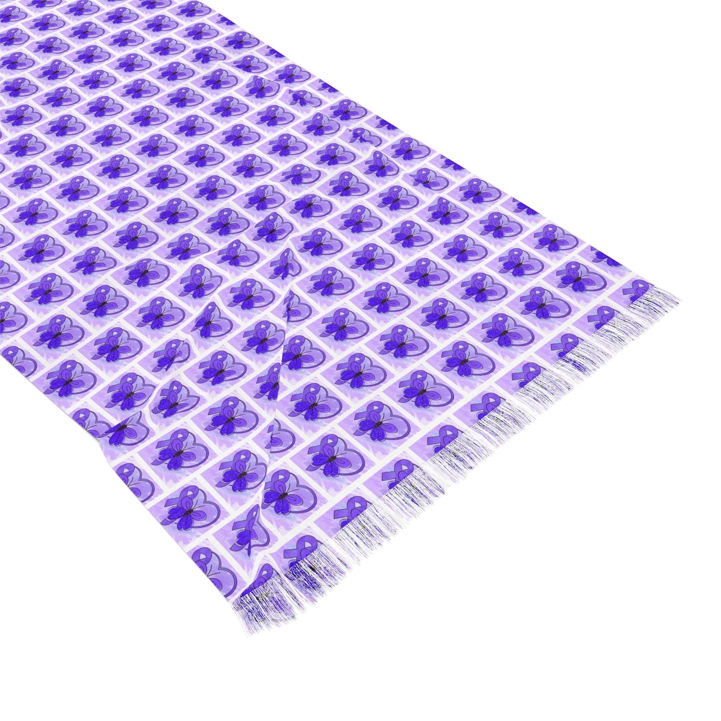 Écharpe légère de sensibilisation au papillon à ruban violet