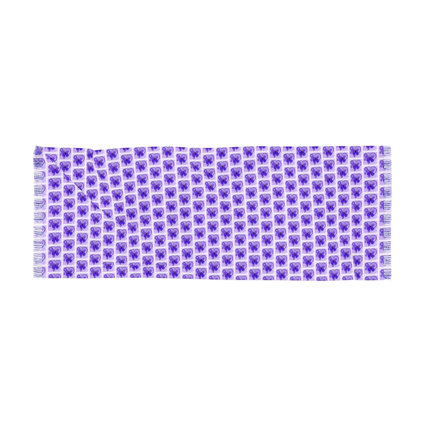Écharpe légère de sensibilisation au papillon à ruban violet