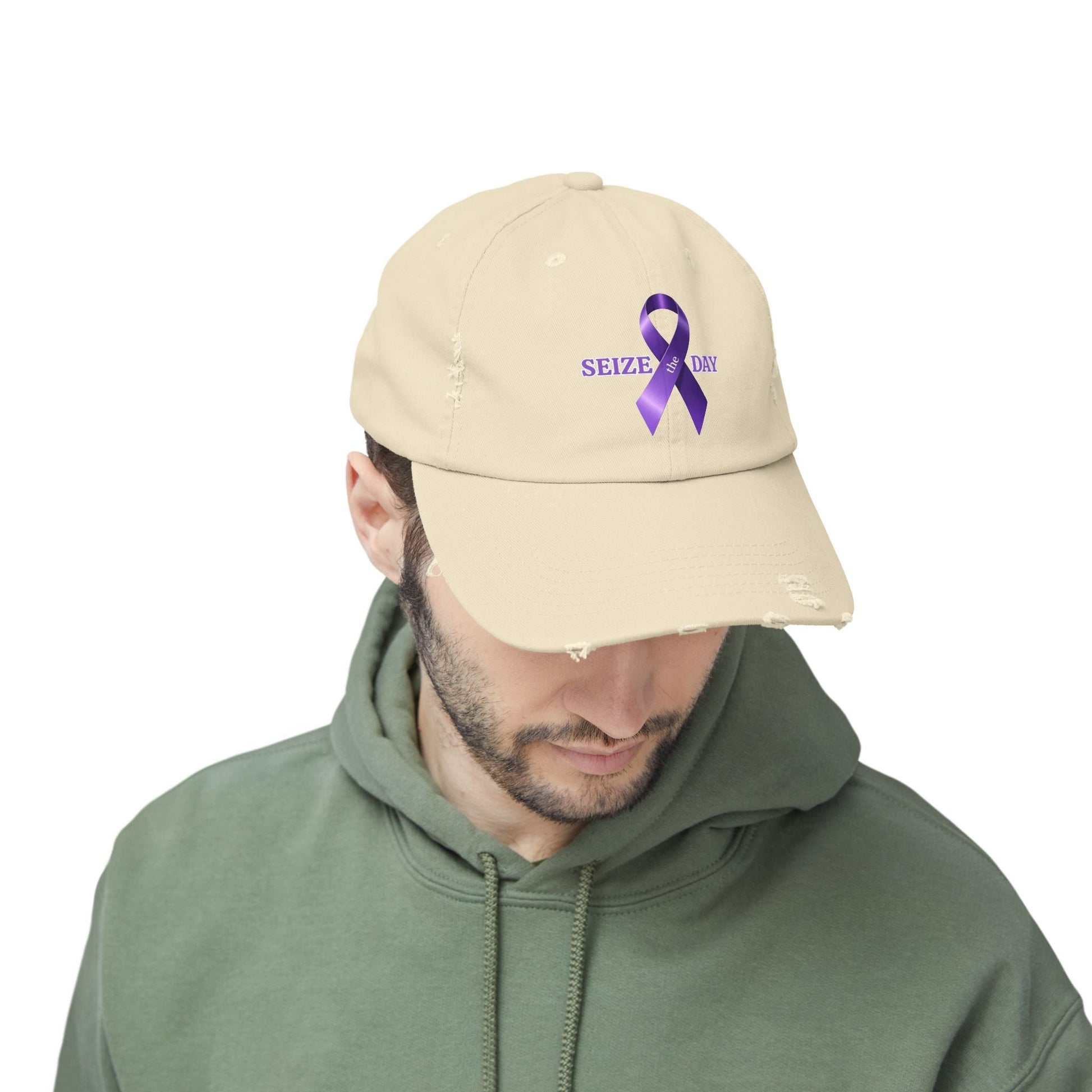 Chic Purple Ribbon Distressed Snapback Cap - Korvel