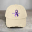 Chic Purple Ribbon Distressed Snapback Cap - Korvel