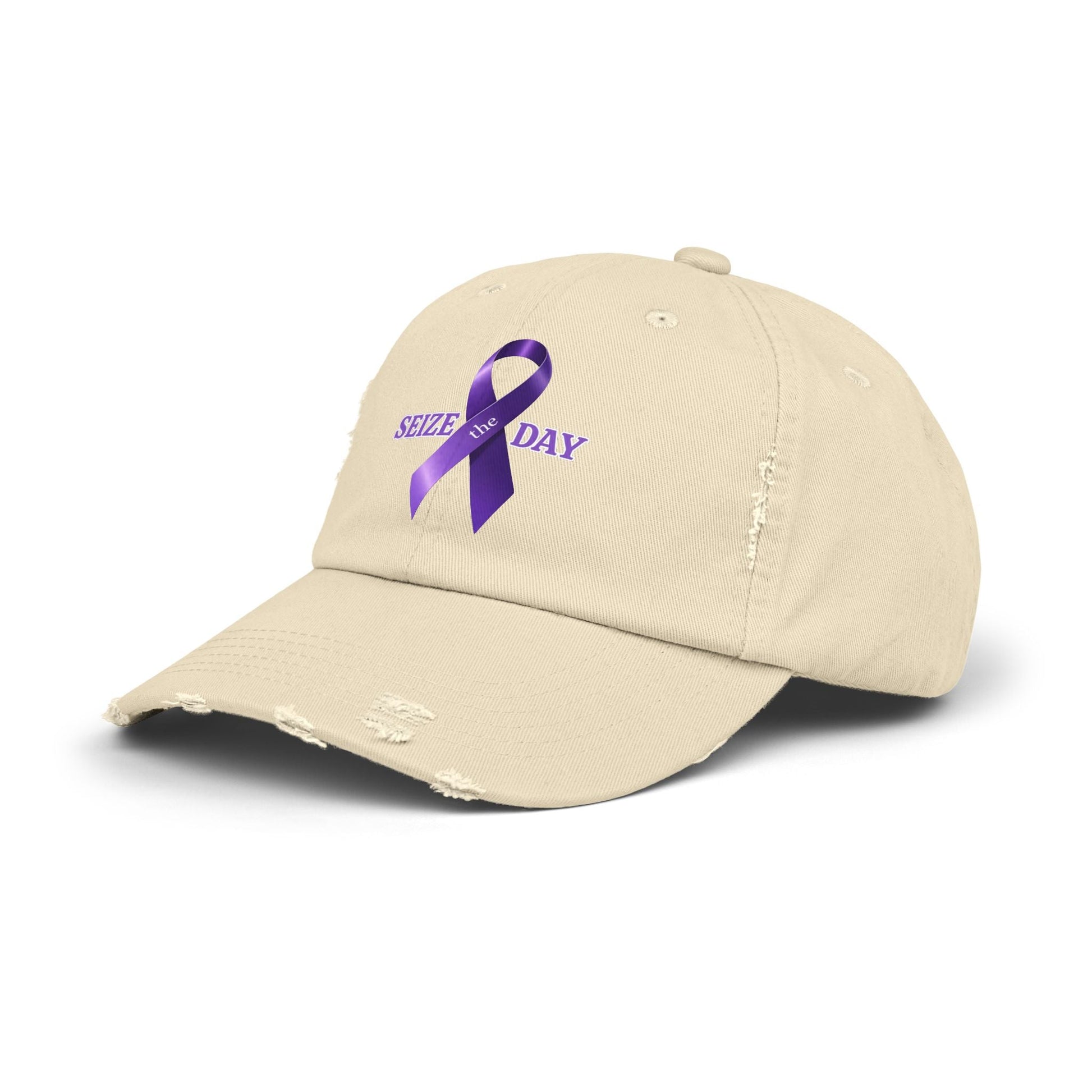 Chic Purple Ribbon Distressed Snapback Cap - Korvel
