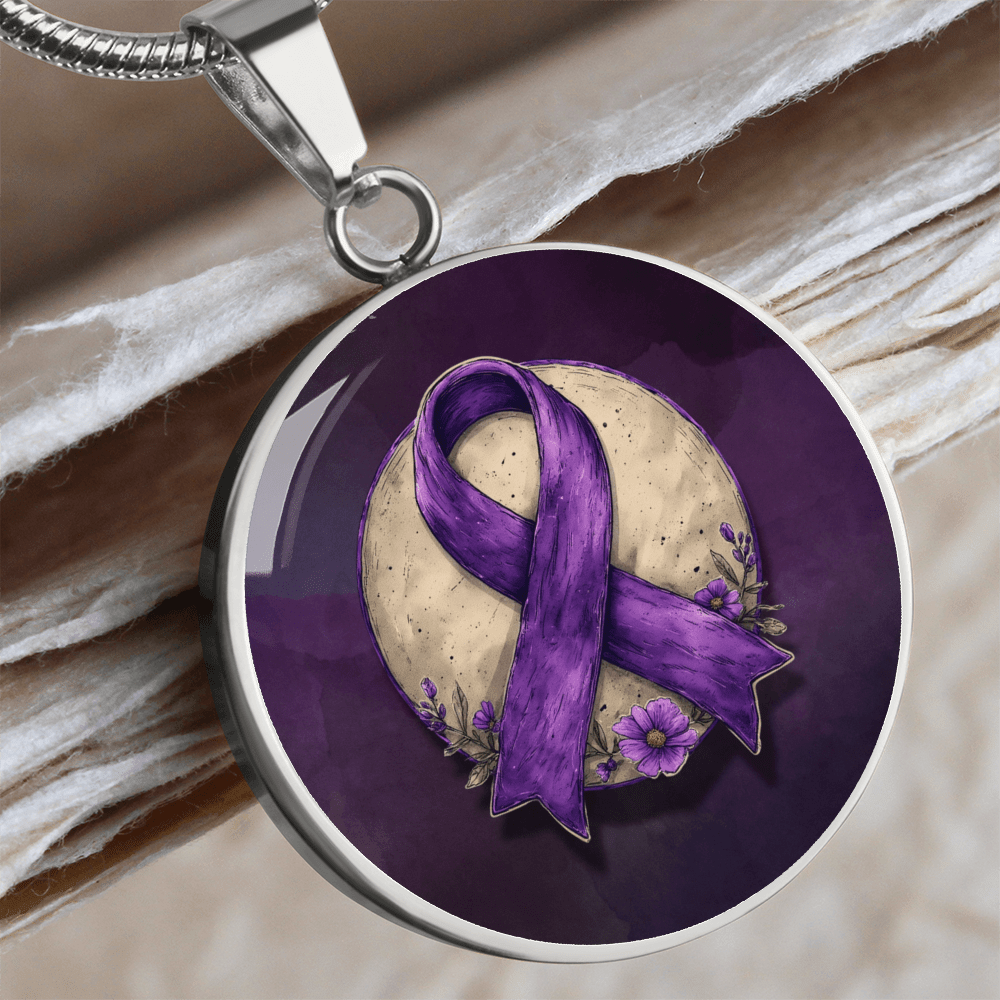 Collier Pendentif Illustration Ruban Violet