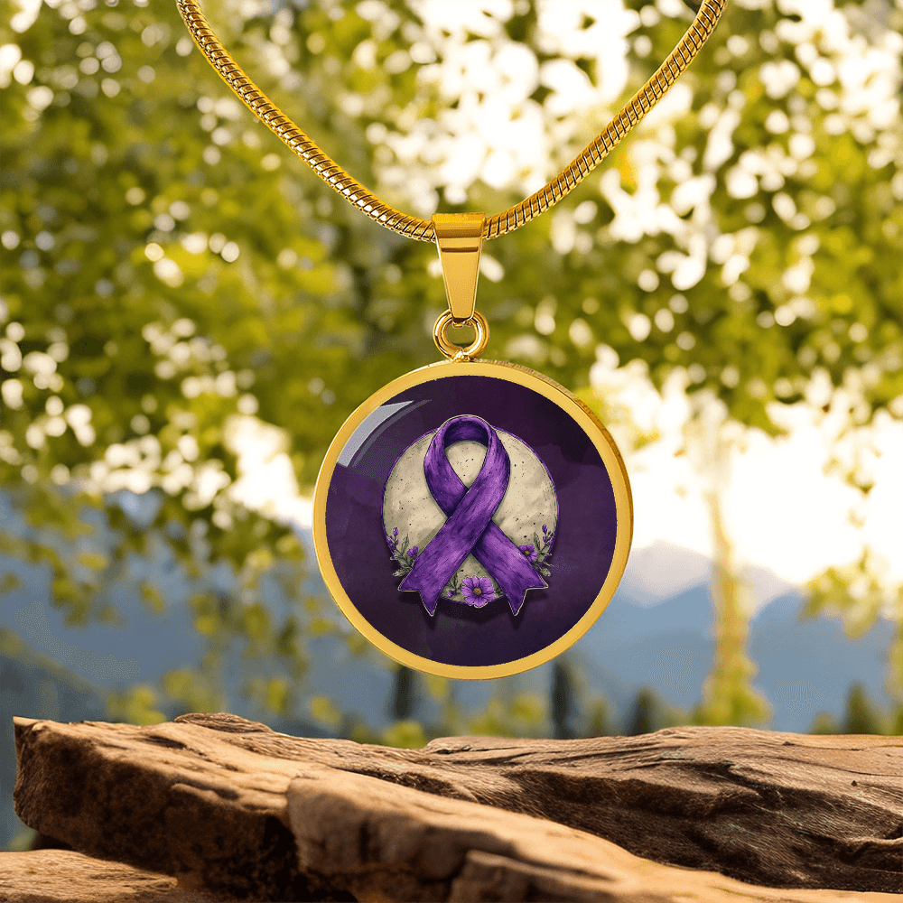 Collier Pendentif Illustration Ruban Violet