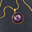 Collier Pendentif Illustration Ruban Violet