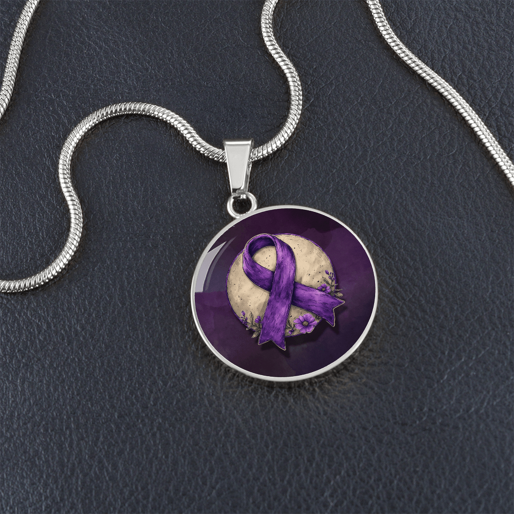 Collier Pendentif Illustration Ruban Violet